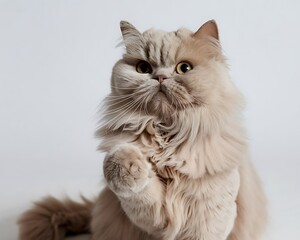 Portrait of a silver tabby british shorthair cat looking at the camera