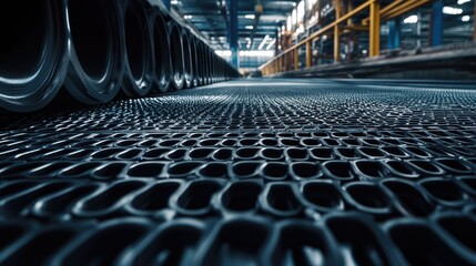 Naklejka premium Hollow core flooring system creating lightweight building floors