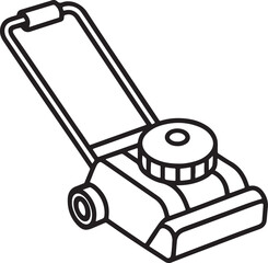 brush cutter machine line art, black outline, vector and illustration, coloring book page line art drawing