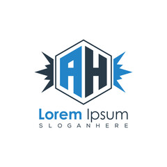 Modern Latter Luxury Monogram Logo with Royal Crown and Polygon Frame