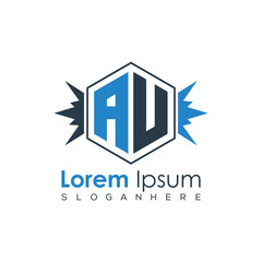 Modern Latter Luxury Monogram Logo with Royal Crown and Polygon Frame