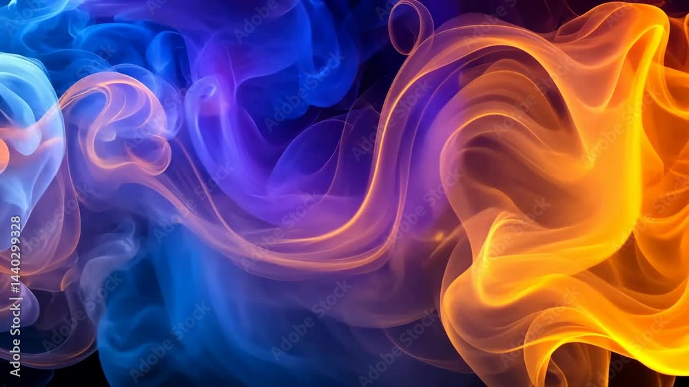 Poster mesmerizing dance of colorful smoke and wispy trails in motion