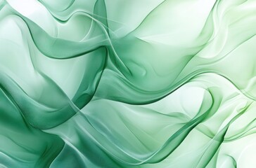 Obraz premium Organic pattern of overlapping translucent green lines in motion
