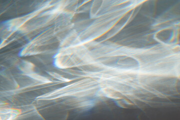 Abstract background. Water texture shadow with rainbow refraction of light. Overlay effect