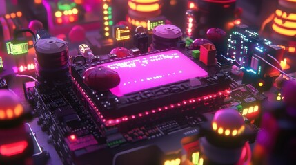 Raspberry Pi board surrounded by various microcontrollers and sensors