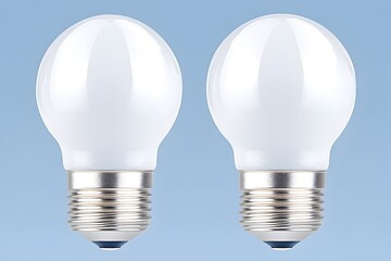 Two frosted glass LED light bulbs with Edison screw base, shown against a light blue background
