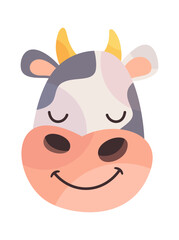 Cute cow cartoon character avatar