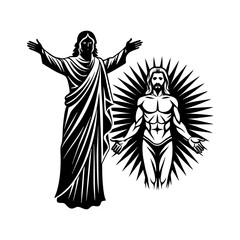 Download The Body Of Jesu And Silhouette Vector Illustration  White Background Svg File For Design.