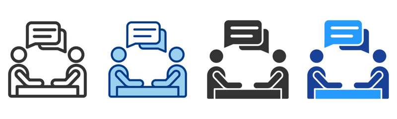 Meeting Icon Multiple Style Vector Collection 