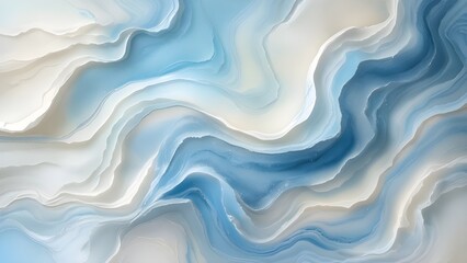 Obraz premium Abstract Blue and White Swirls Background with Flowing Pattern