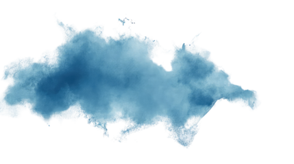 Abstract watercolor cloud in blue tones, creating a serene and calming atmosphere ideal for background or artistic design projects.