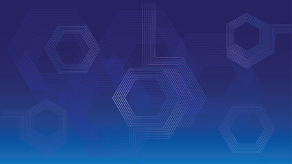 Blue and black hexagonal modern baground with geometry