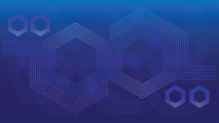 Blue and black hexagonal modern baground with geometry