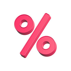 percent symbol promotion sale 3d rendering