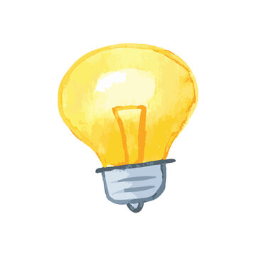 recommend clip art: light bulb idea icon, watercolor lamp vector