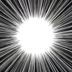 Black and white radial speed lines with blank center