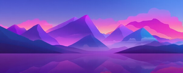 Serene Purple Mountain Landscape at Sunset