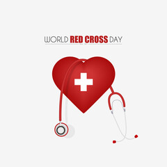 World red cross day poster, red cross and nurse day concept, 8 may