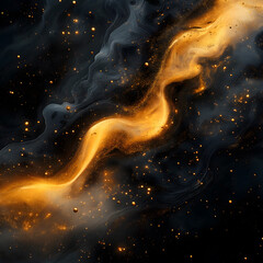Golden Stream in a Dark Nebula