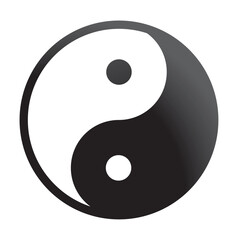 SYMBOLE YIN YANG EN RELIEF - Illustration vectorielle