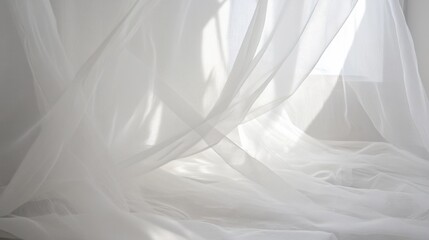 Obraz premium Thin, sheer fabrics layered to create a dreamy, transparent textile composition