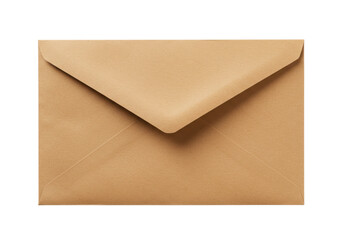 Closed brown envelope isolated on transparent background