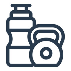 Water Bottle and Kettlebell for Weightlifting