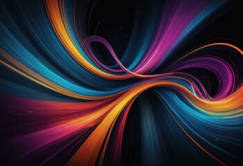 A vibrant abstract background featuring a dynamic array of colorful lines swirling and intertwining, creating a sense of movement and energy.