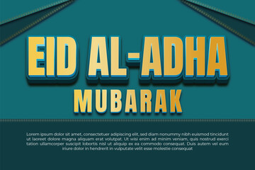 Eid al-Adha Mubarak Greeting Card with text effect