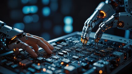 robot hand doing work according to it's instructions