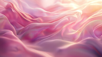 Obraz premium Floating translucent silk curtains flowing over endless pastel backgrounds, ethereal movement, 8K Hyperrealistic