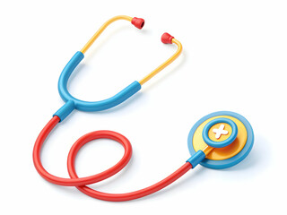 Colorful Cartoon Stethoscope for Medical or Healthcare Concept