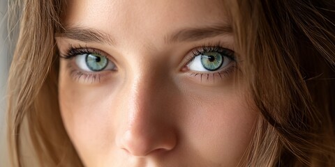 Obraz premium Aquamarine eyes sparkle in sunlit closeup