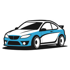 Fototapeta premium Download A Modern Car And Silhouette Vector Illustration White Background Svg File For Design.