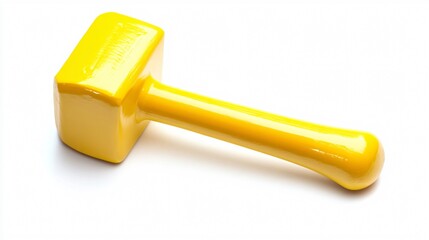 Vibrant Yellow Hammer on White Background - Professional Wide Angle Photography