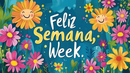 Happy week graphic design