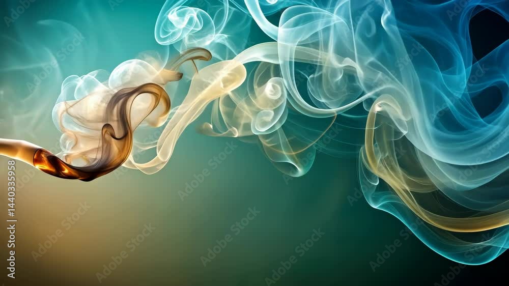 Poster Abstract Smoke Art Elegant Swirls of Color and Form in Motion