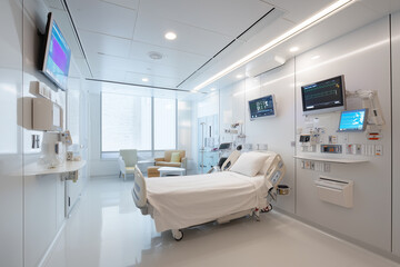 modern hospital room with bright light