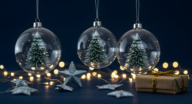 Elegant Christmas Ornaments with Fairy Lights