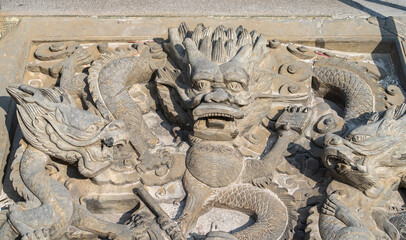 Traditional Chinese Dragon in a temple in Peking, China