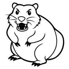 Fototapeta premium bear head outline vector 