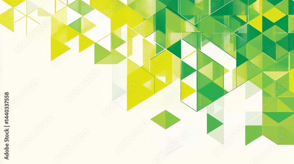 Poster vivid bright green geometric shapes creating a dynamic modern abstract vector background with sharp 