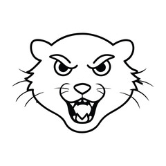 Naklejka premium bear head outline vector 