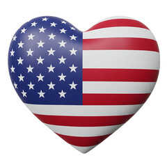 american flag heart