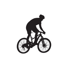 Naklejka premium Mountain bike rider silhouette.