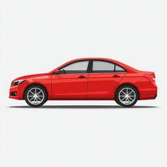 Red sedan parked on a clean background showcasing modern design and attention to detail