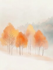 Misty Autumn Trees