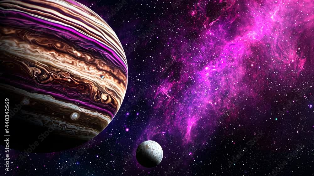 Wall mural cosmic exploration of jupiter and distant celestial bodies in space