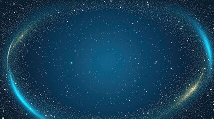Fototapeta premium Cosmic Background with Blue and Yellow Stars Glimmering in a Dark Space Setting