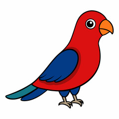 red bird on white background